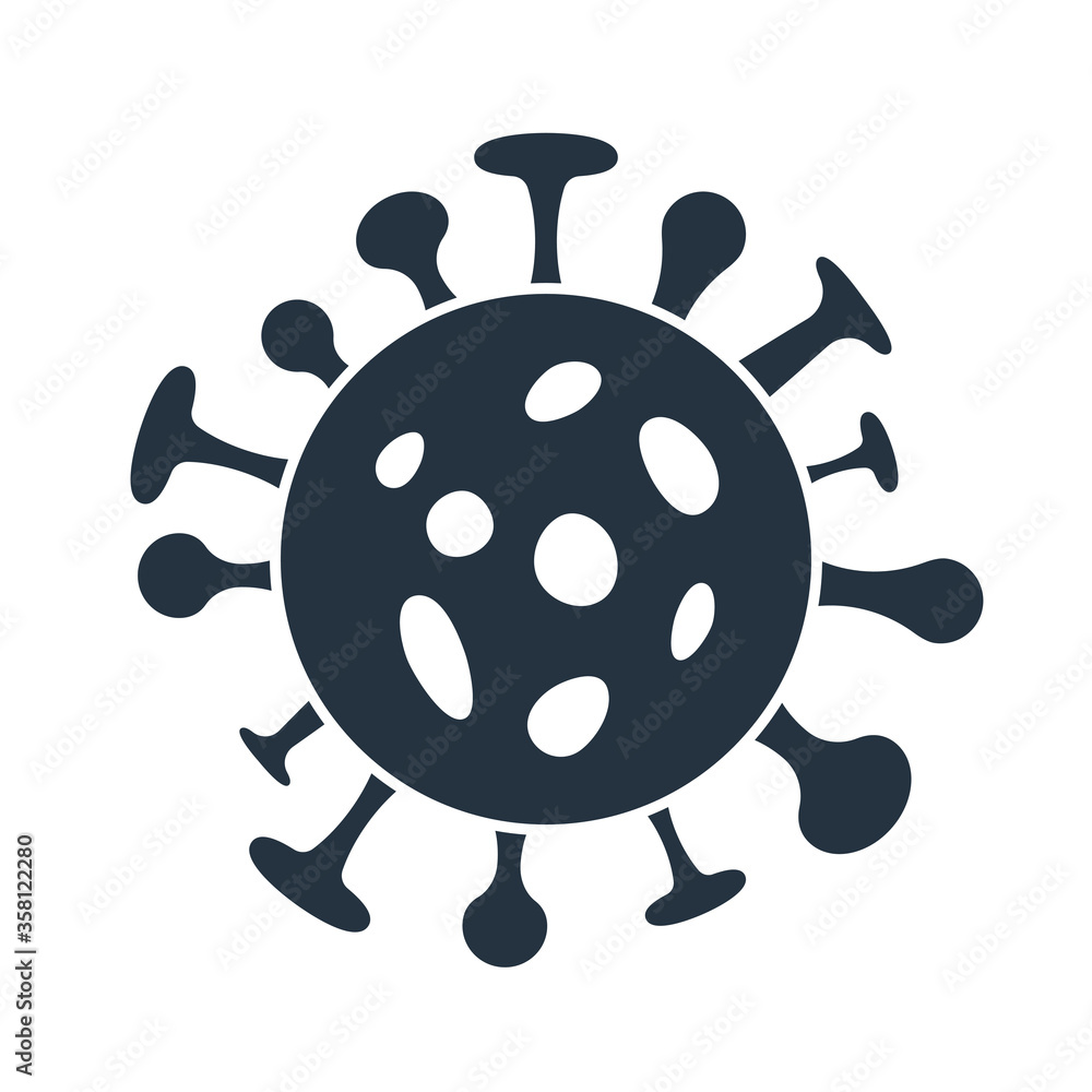isolated abstract warning coronavirus icon, on white background, covid - 19, triangle isolated abstract warning coronavirus icon, on white background, covid - 19, triangle