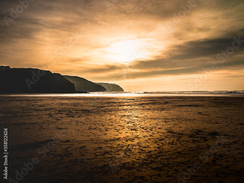 Perranporth beach  Cornwall England