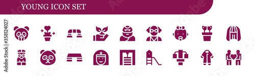 Modern Simple Set of young Vector filled Icons