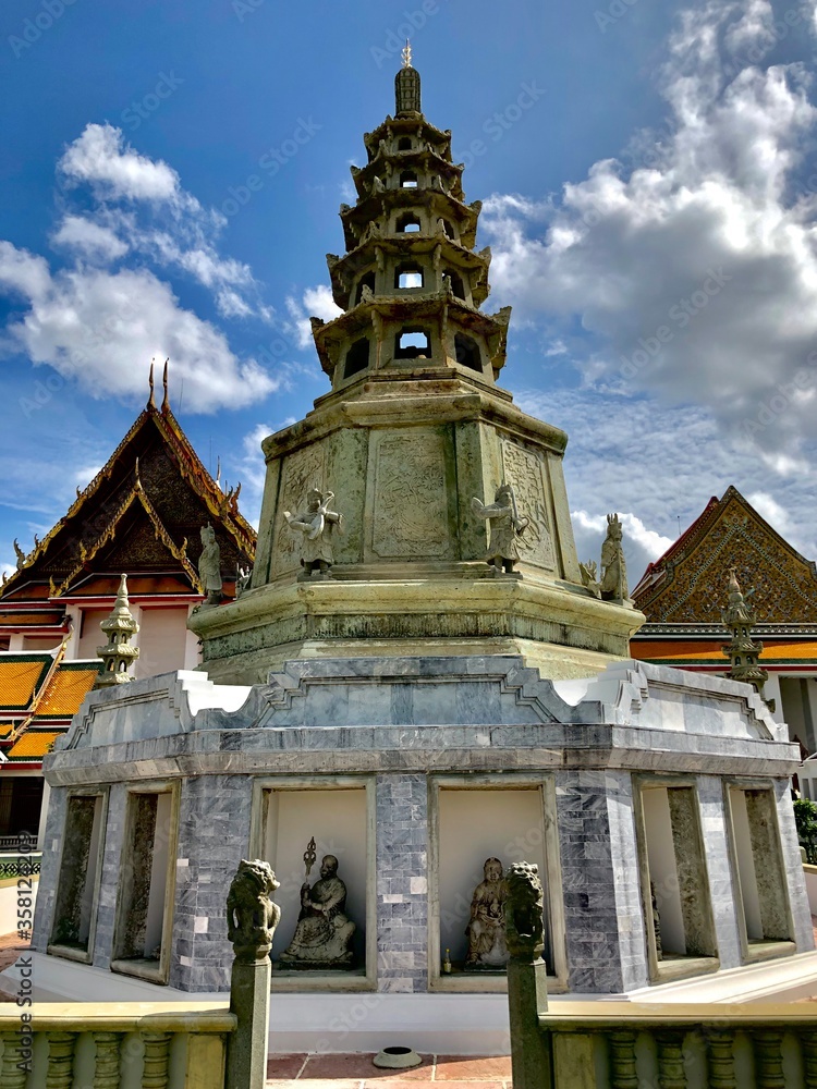 Pagoda in front of Kanlayanamitr Temple(Temple in Bangkok, Thailand)