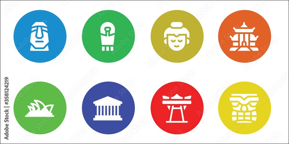 statue icon set statue icon set