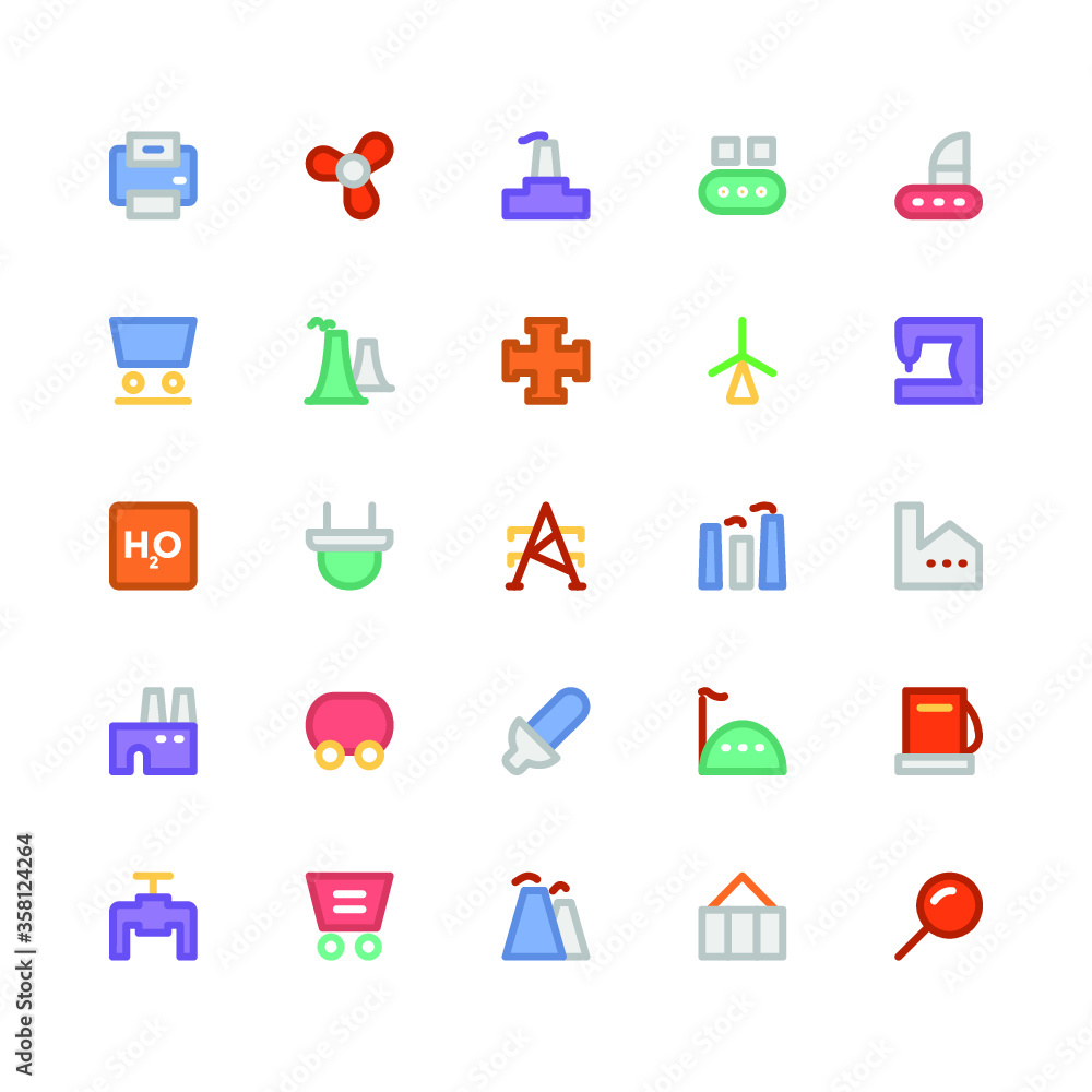 
Industrial Colored Vector Icons 9

