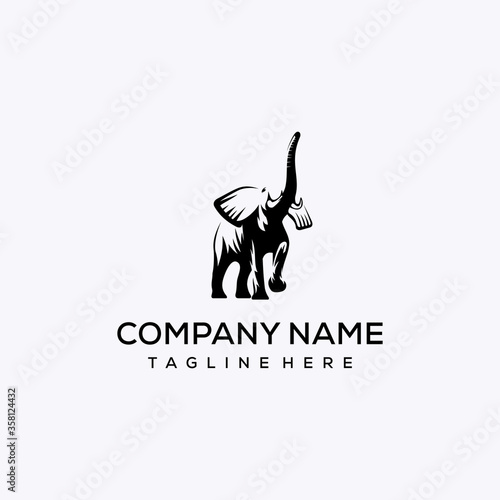 Elephant logo design template. Awesome a elephant logo. A elephant line art logotyp