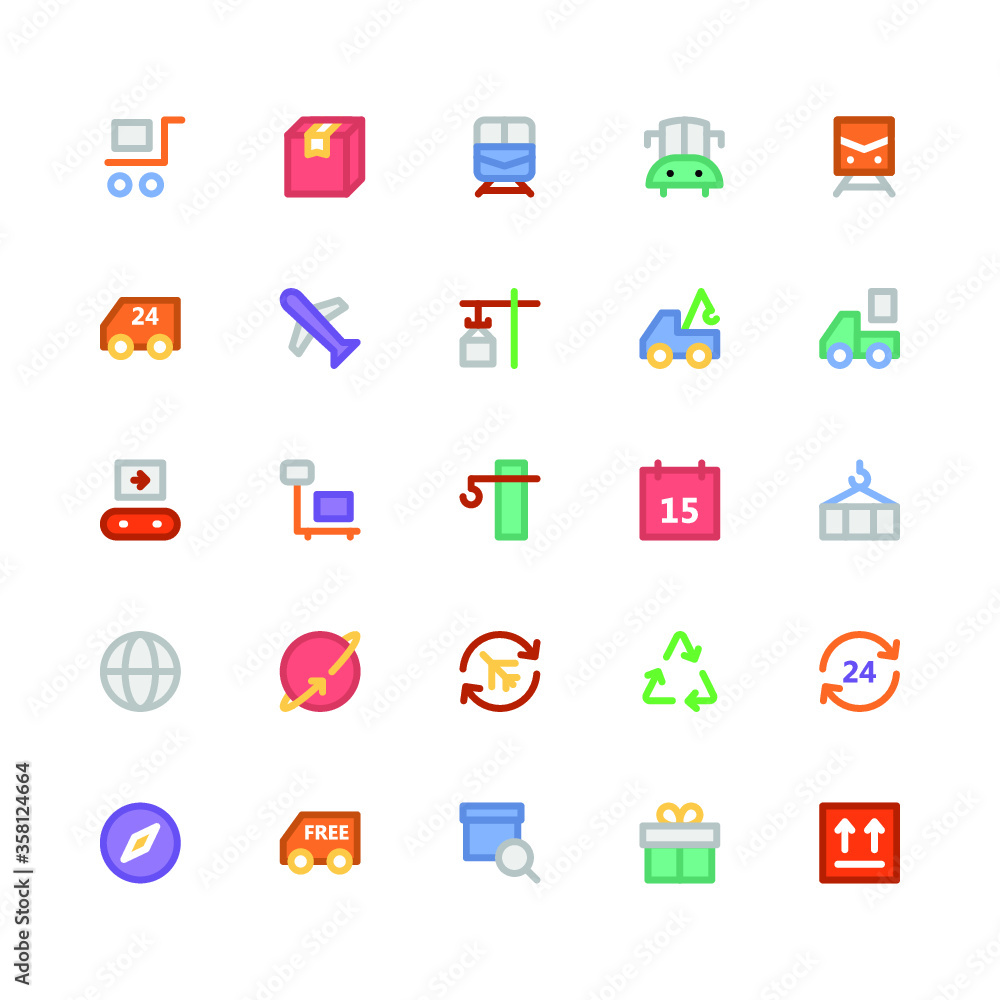 
Logistics delivery Colored Vector Icons 2
