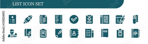 Modern Simple Set of list Vector filled Icons