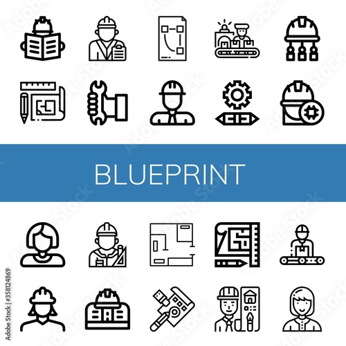 blueprint icon set