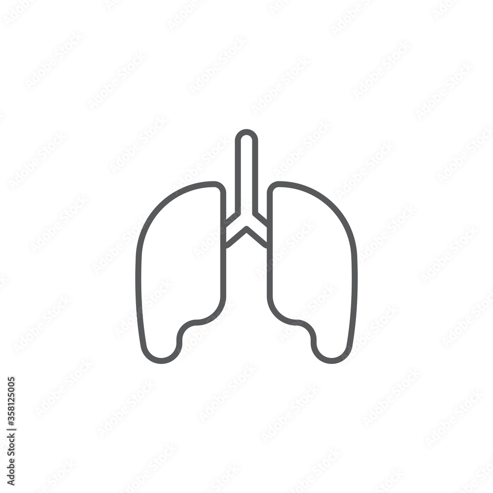 Human lungs vector icon symbol isolated on white background Human lungs vector icon symbol isolated on white background