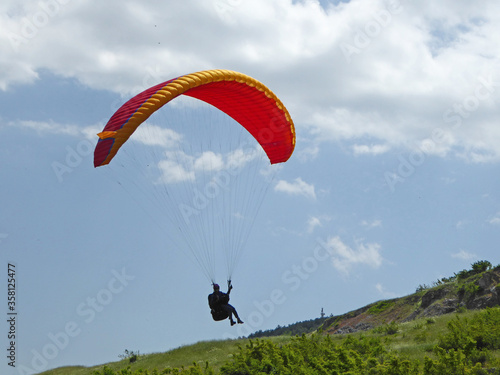Paraglider coming in to land
