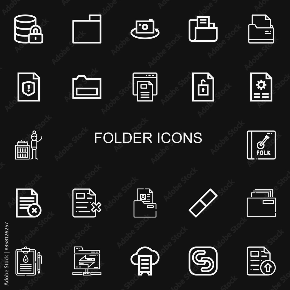 Editable 22 folder icons for web and mobile Editable 22 folder icons for web and mobile