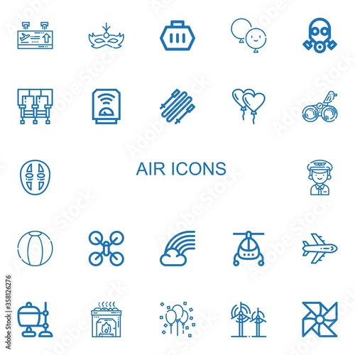 Editable 22 air icons for web and mobile