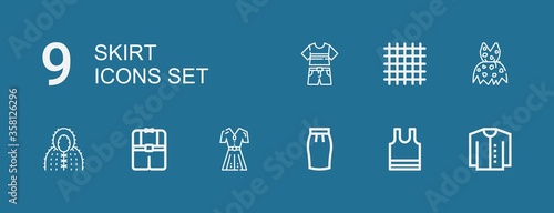 Editable 9 skirt icons for web and mobile