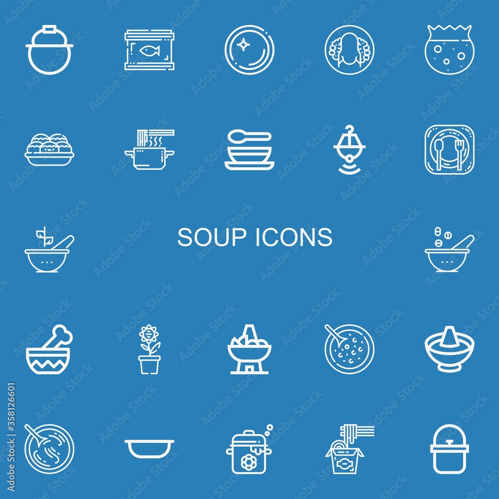 Editable 22 soup icons for web and mobile