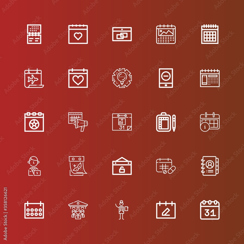 Editable 25 schedule icons for web and mobile Editable 25 schedule icons for web and mobile