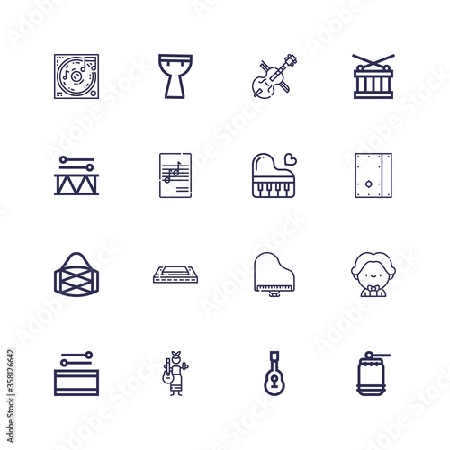 Editable 16 piano icons for web and mobile