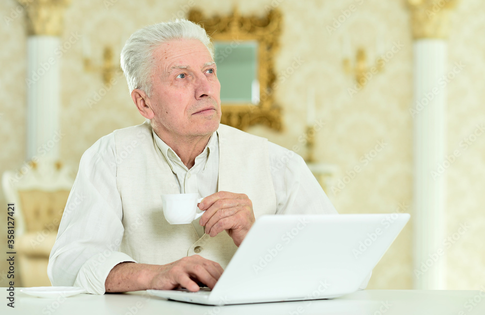 Close up portrait of thoughtful senior man Close up portrait of thoughtful senior man