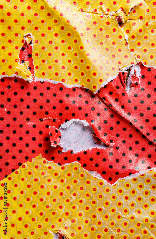 Wet destroyed layers of old street posters glued on top of each other, ripped paper work texture, space for copy, advertising pillar content.
Wet destroyed layers of old street posters glued on top of each other, ripped paper work texture, space for copy, advertising pillar content.