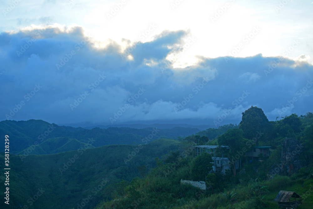 Treasure Mountain overview with house in Tanay, Rizal, Philippines