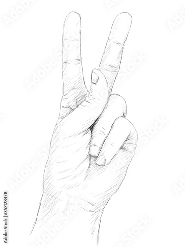 Hand with victory sign