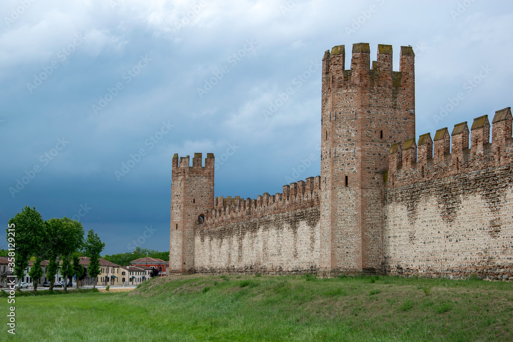 Medieval wall of the town of Montagnana in Italy