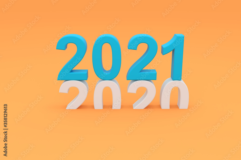 New Year 2021 Creative Design Concept - 3D Rendered Image New Year 2021 Creative Design Concept - 3D Rendered Image