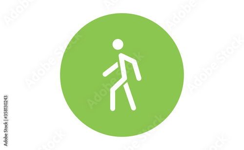 Person walking vector icon. Human figure walk sign.