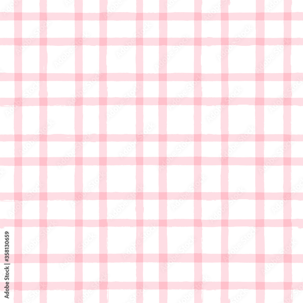 seamless tartan girly pattern, plaid print, checkered pink paint brush strokes. Gingham. Rhombus and squares texture for textile: shirts, tablecloths, clothes, seamless tartan girly pattern, plaid print, checkered pink paint brush strokes. Gingham. Rhombus and squares texture for textile: shirts, tablecloths, clothes,