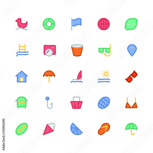 
Summer Colored Vector Icons 5
