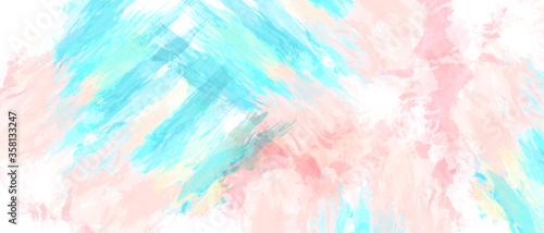 Billboard banner. Sale banner for web page, mobile phone, social media. Watercolor effect. Offer discount template design. Horizontal banner. Shibori tie-dye technic. Japanese style.