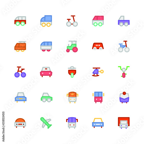 Transport Colored Vector Icons 1