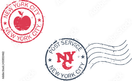 Postal grunge stamps 'New york city'