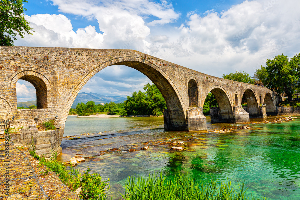 Arta's bridge over Arachthos River, Greece