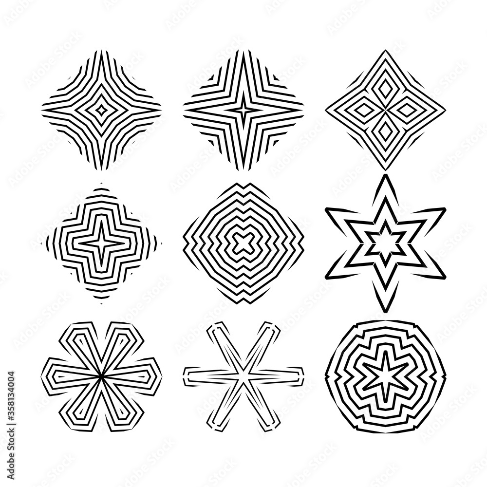 Design elements for creating different shapes Design elements for creating different shapes