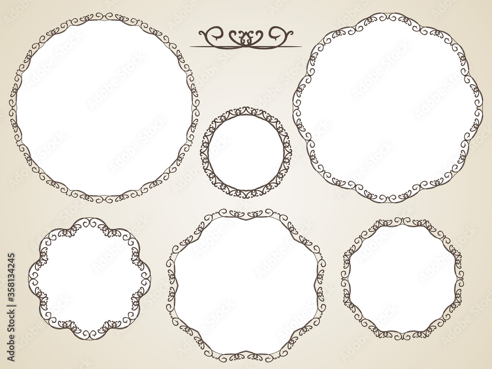 Obraz premium calligraphic round frame