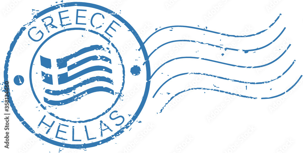 Naklejka premium Postal grunge stamp 'Greece'.