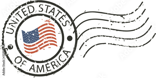 Postal grunge stamp 'United states of America'