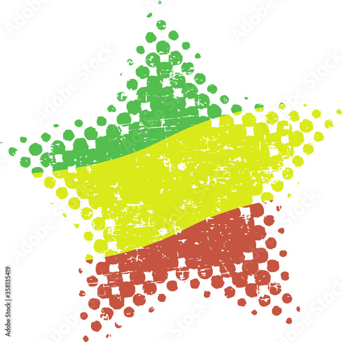 Reggae star with grunge and halftone effects