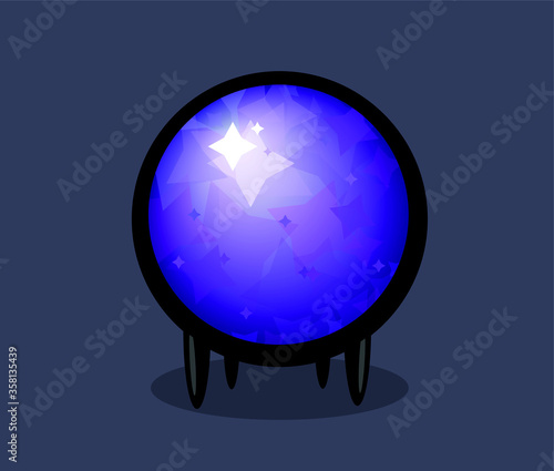 purple magic ball for predicting the future with stars (vector color element )