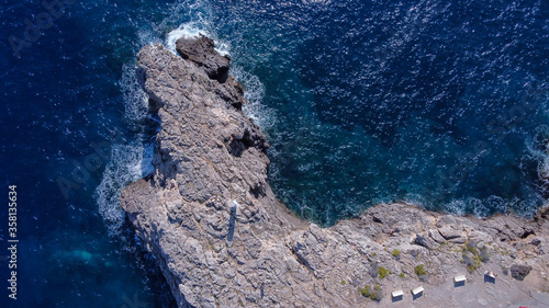 Aerial view of the rocky coast of the island of Mallorca © Nemesio