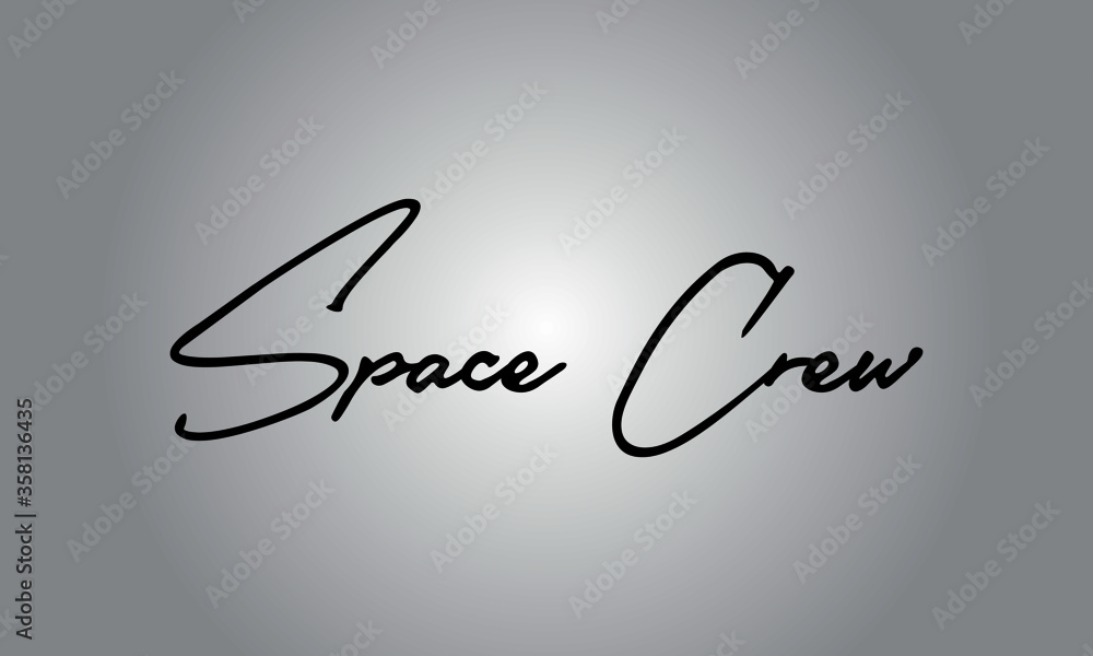 Fototapeta premium Space Crew Typography Black Color Text On Grey Background