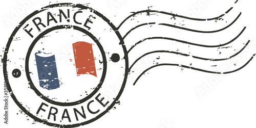 Postal grunge stamp 'France'