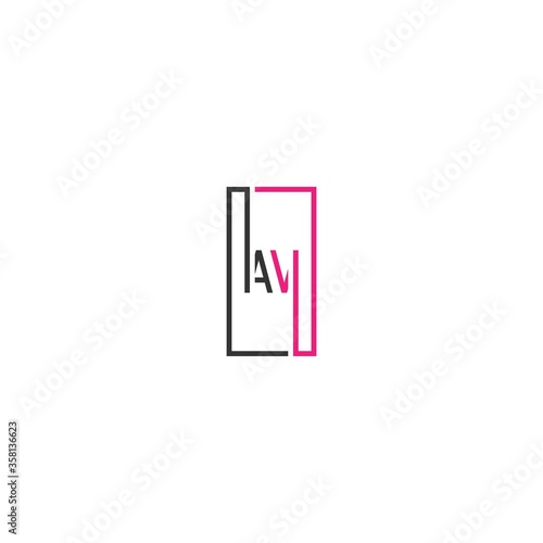 AV logo letter design concept