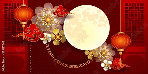 Happy Mid-Autumn Festival / Chinese festival / Vector illustration, posters, brochure, calendar, flyers, banners