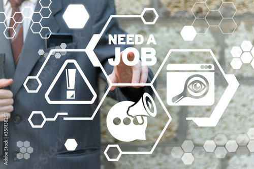 Quadro su tela Need a Job Internet Concept