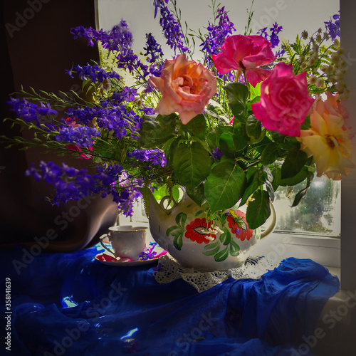 bouquet of flowers in vase
