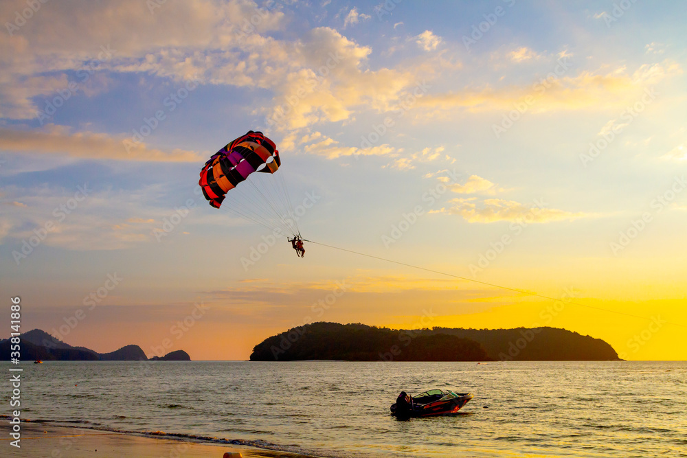 Parachute attraction on Langkawi island, Malaysia Stock Photo Adobe Stock