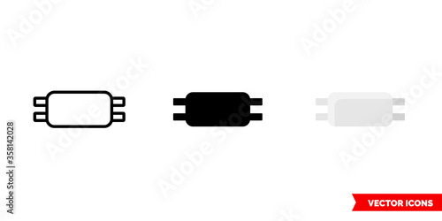 Medical mask icon of 3 types. Isolated vector sign symbol.