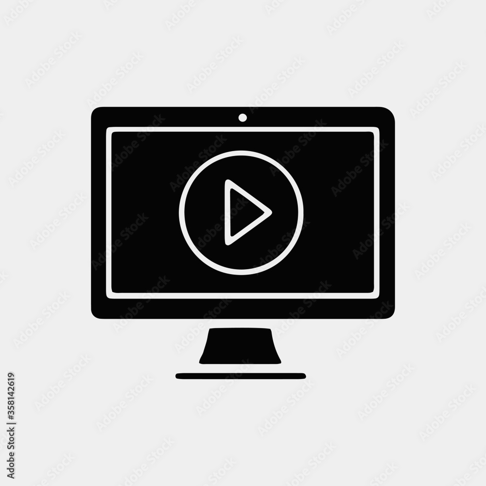 laptop Screen With Black Icon and White Background laptop Screen With Black Icon and White Background