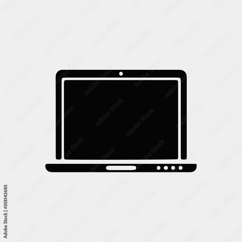 laptop Screen With Black Icon and White Background laptop Screen With Black Icon and White Background