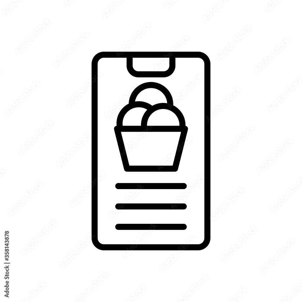 Ice cream, smartphone, menu icon. Simple line, outline vector elements of freeze sweet icons for ui and ux, website or mobile application Ice cream, smartphone, menu icon. Simple line, outline vector elements of freeze sweet icons for ui and ux, website or mobile application