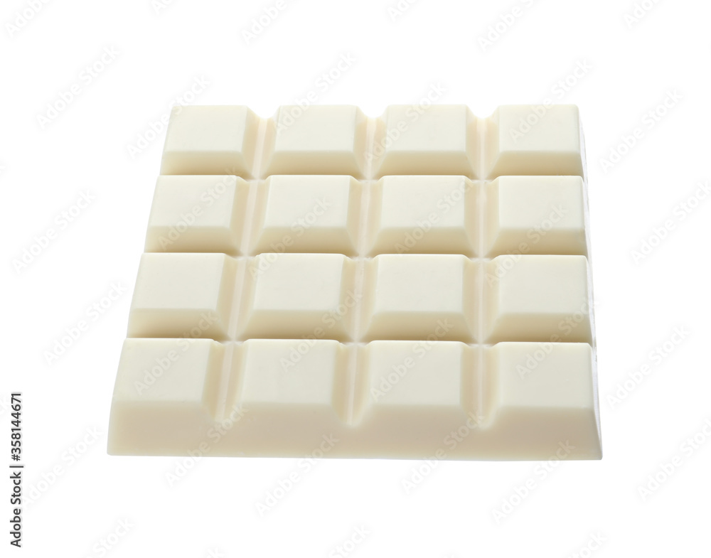Tasty sweet chocolate bar isolated on white